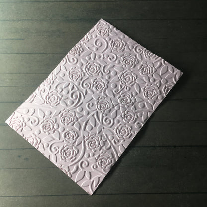 Embossed Rose Paper Card – Component for Handmade Cards (Multiple Sizes)