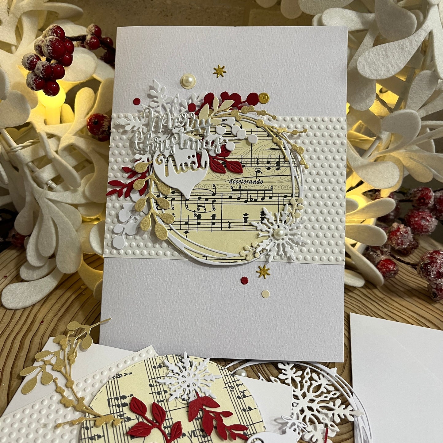 Christmas Card Making Kit – Handmade Embossed Holiday Cards with Envelopes (5x7")