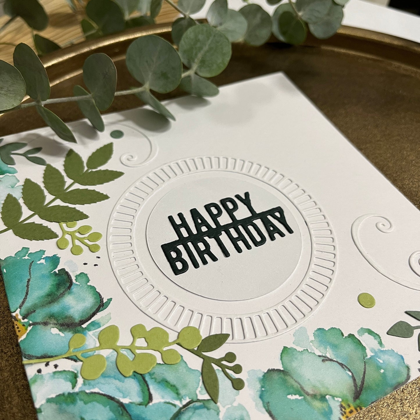 Handmade Birthday Card Making Kit – Embossed Floral Design with Envelope (6x6")