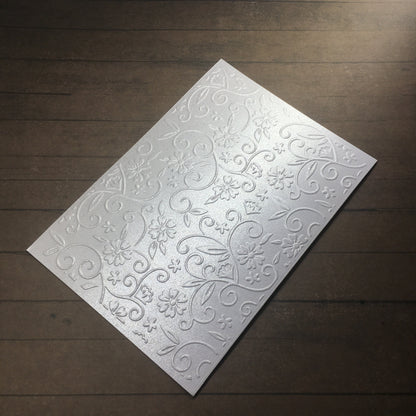 4 x Embossed Pearlised Floral Paper Cards – Components for Handmade Cards (10.5 x 14.5cm) – Pack F