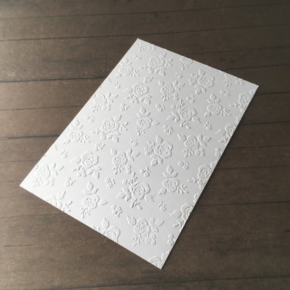 4 x Embossed Rose Paper Cards – Components for Handmade Cards (10.5 x 14.5cm)