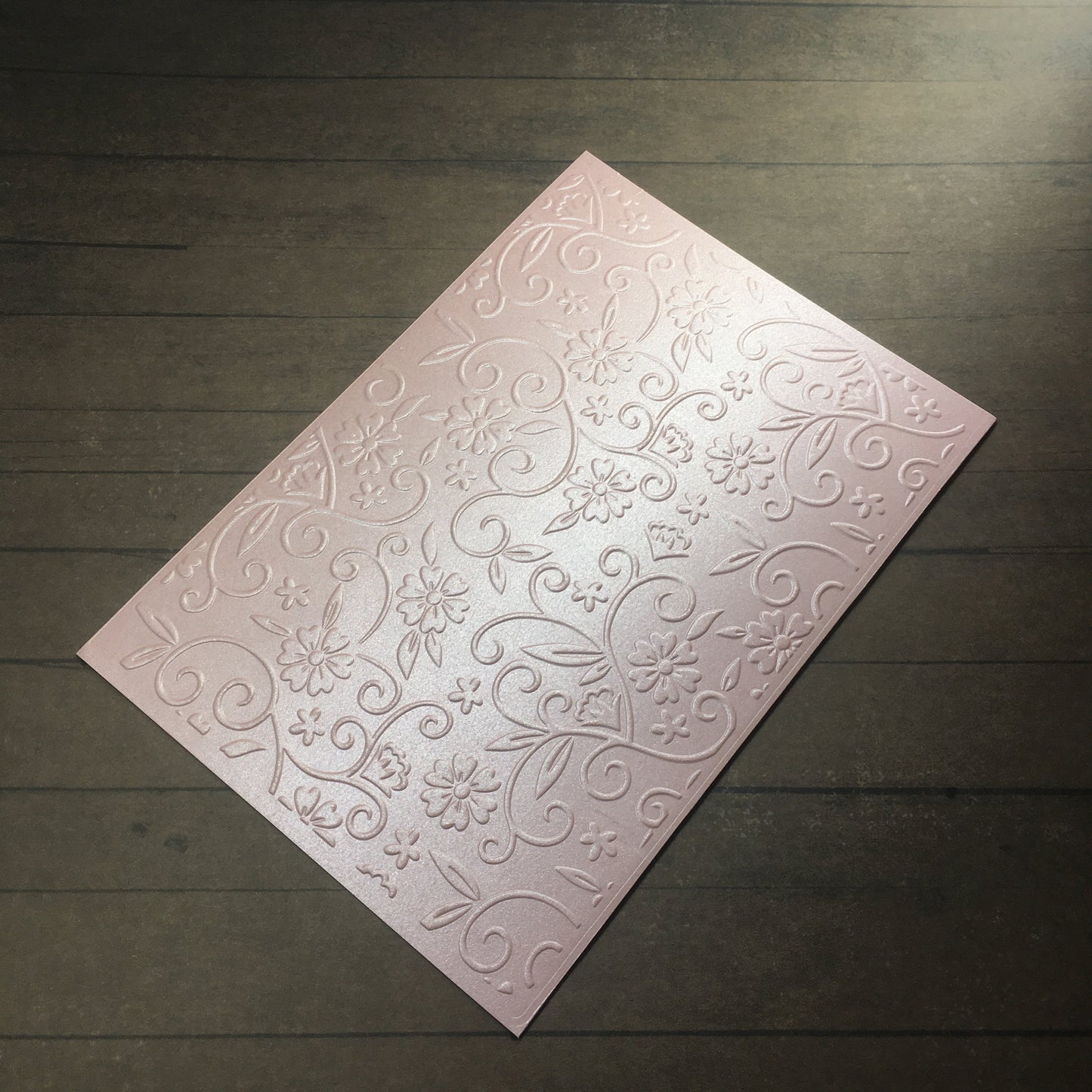4 x Embossed Pearlised Floral Paper Cards – Components for Handmade Cards (10.5 x 14.5cm) – Pack F