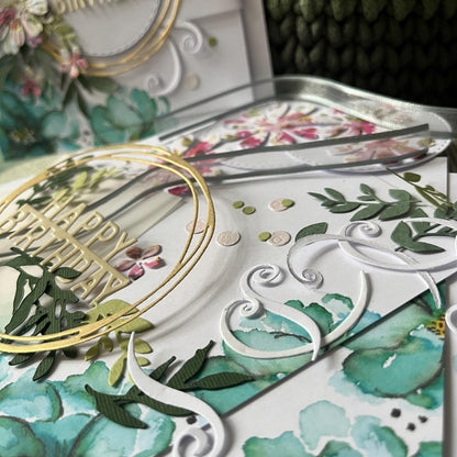 Handmade Card Making Kit – Birthday, Valentine’s, Mother’s Day & Wedding (5x7") – Floral Design