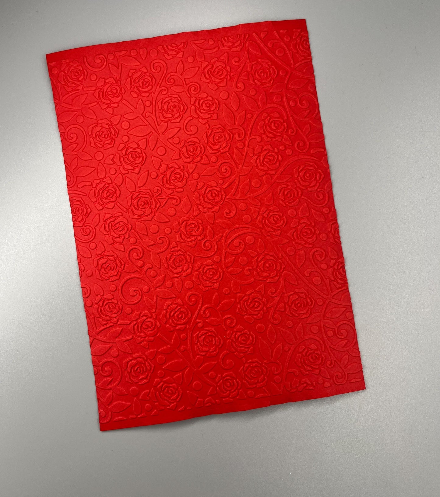 Embossed Rose Paper Cards – Components for Handmade Cards (Multiple Colours & Sizes)