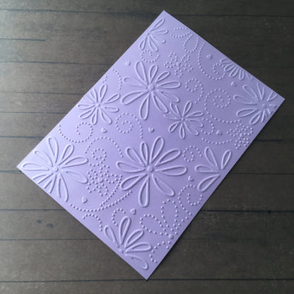 4 x Embossed Flower Paper Cards – Components for Handmade Cards (10.5 x 14.5cm) – Pack D