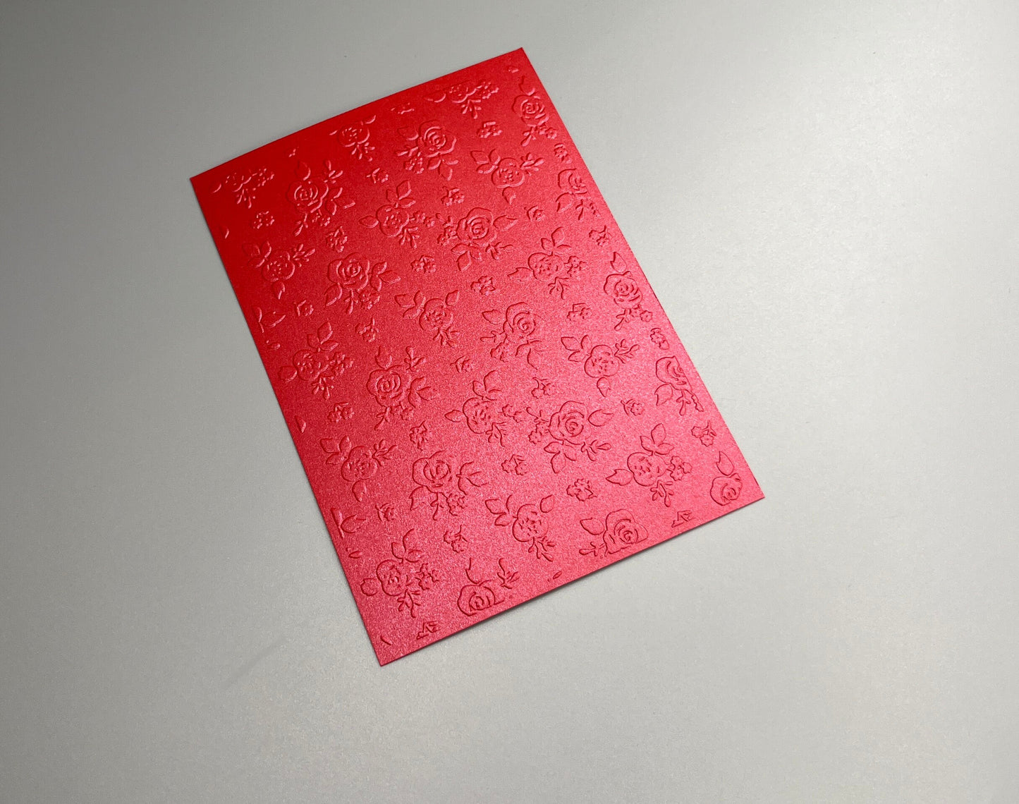 Embossed Rose Pearlised Paper Cards – Components for Handmade Cards (10.5 x 14.5cm)