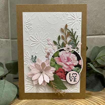 Handmade Embossed Floral Card Making Kit – Valentine’s Day, Birthday & More (5x7")