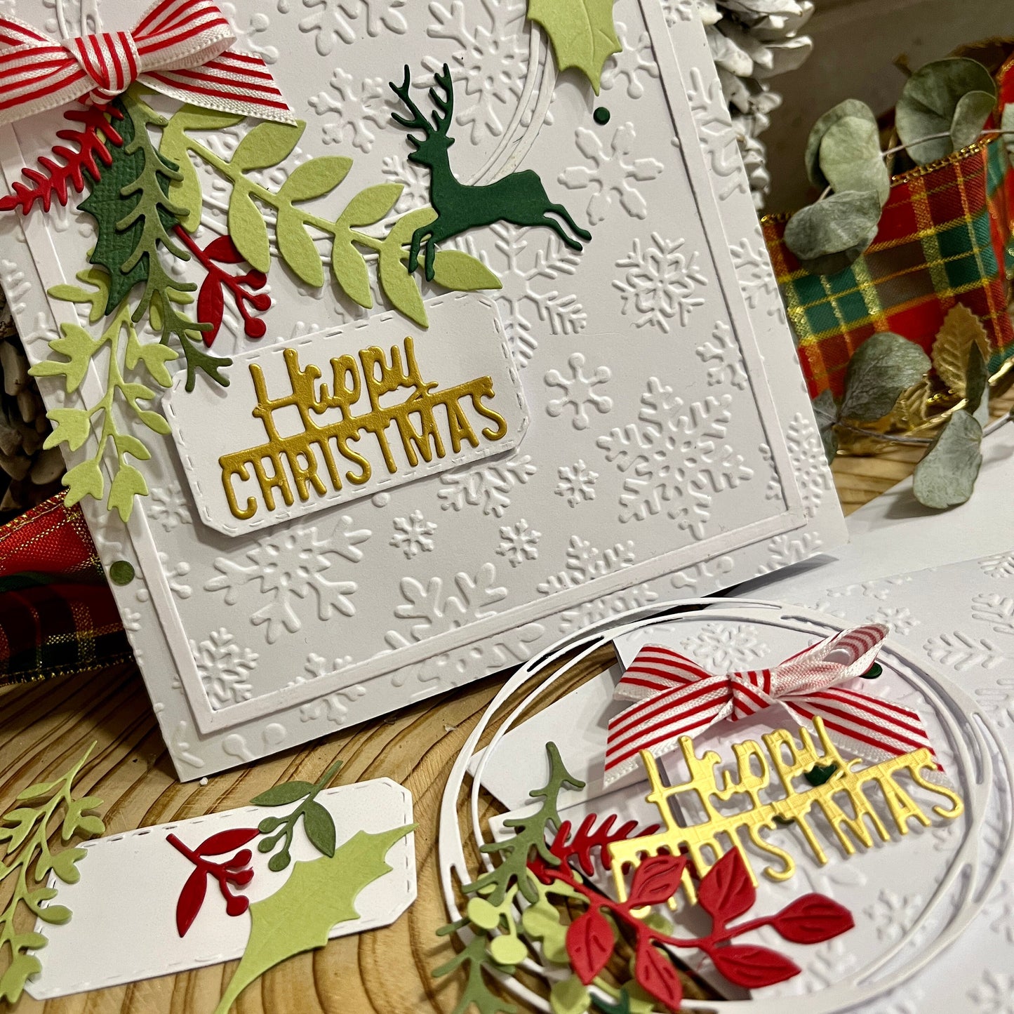 Luxury Handmade Christmas Card Making Kit – Embossed DIY Cards & Envelopes (5x7")