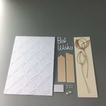 Handmade Embossed Wedding & Bridal Shower Card Making Kit with Envelope (A6)