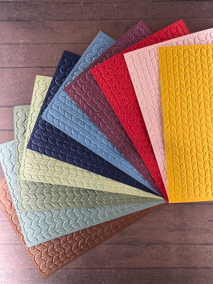 Embossed Knitted Paper Cards – Components for Handmade Cards (10.5 x 14.5cm)
