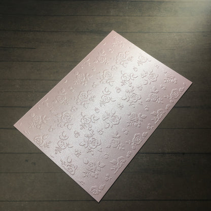 4 x Embossed Pearlised Floral Paper Cards – Components for Handmade Cards (10.5 x 14.5cm) – Pack D