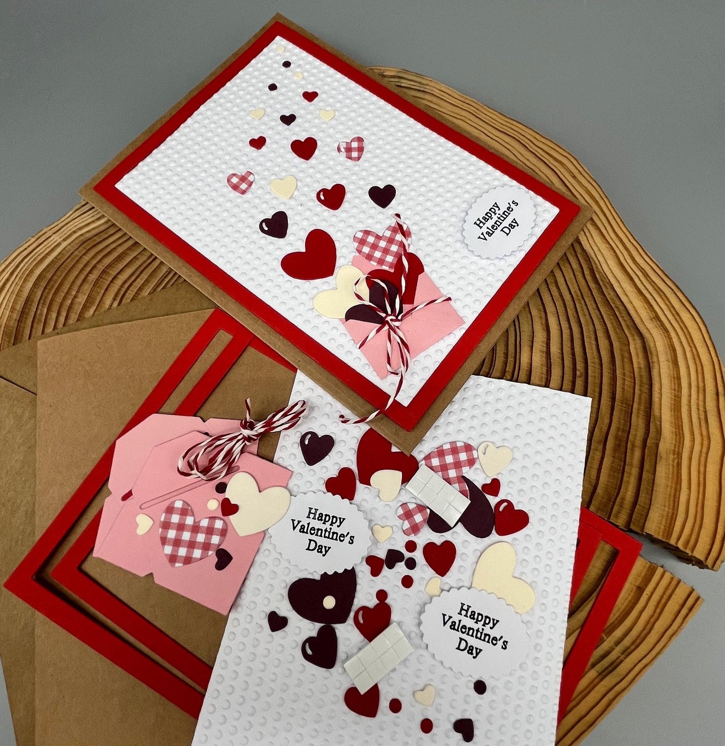 Valentine’s Day DIY Card Making Kit – Handmade Embossed Card & Envelope (5x7")