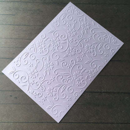 4 x Embossed Flower Paper Cards – Components for Handmade Cards (10.5 x 14.5cm) – Pack B
