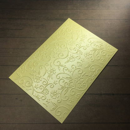 4 x Embossed Pearlised Floral Paper Cards – Components for Handmade Cards (10.5 x 14.5cm) – Pack F