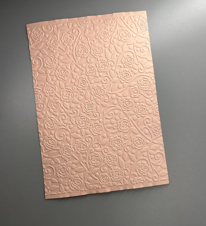 Embossed Rose Paper Cards – Components for Handmade Cards (Multiple Colours & Sizes)