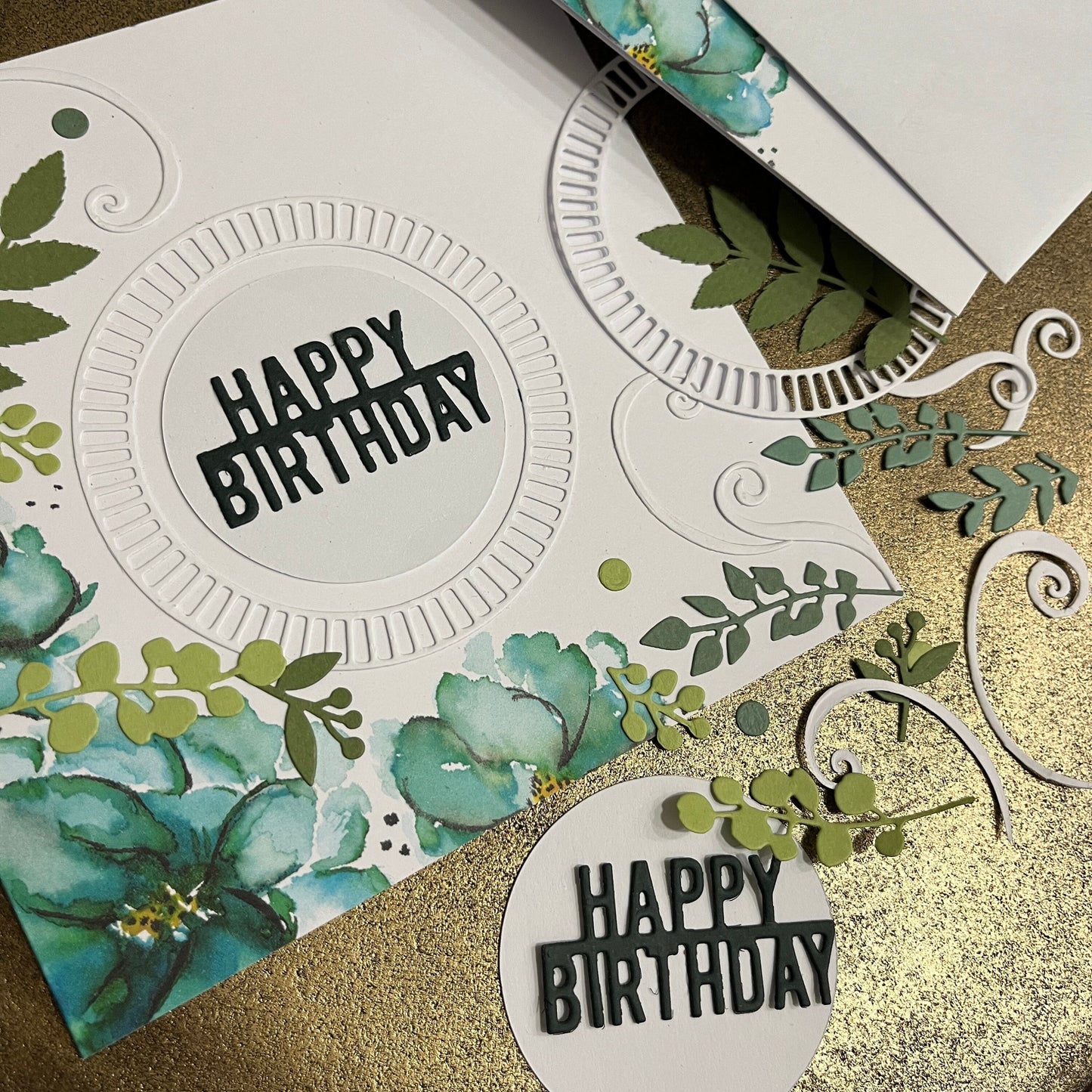 Handmade Birthday Card Making Kit – Embossed Floral Design with Envelope (6x6")