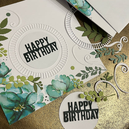 Handmade Birthday Card Making Kit – Embossed Floral Design with Envelope (6x6")