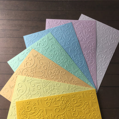 4 x Embossed Flower Paper Cards – Components for Handmade Cards (10.5 x 14.5cm) – Pack B