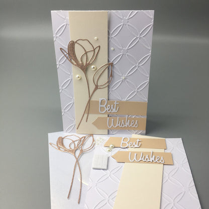 Handmade Embossed Wedding & Bridal Shower Card Making Kit with Envelope (A6)