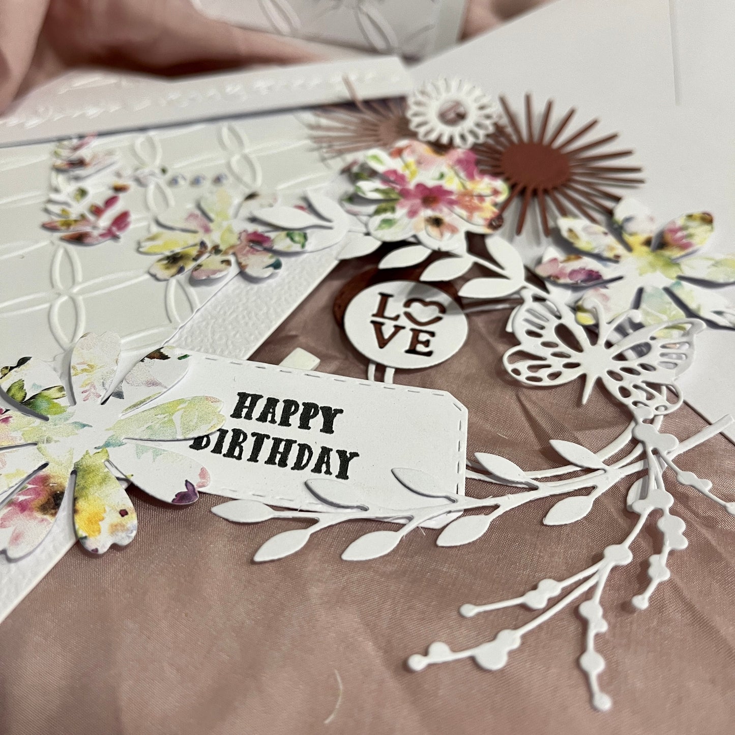 DIY Embossed Wedding Card Making Kit – Handmade Floral Card & Envelope (5x7")