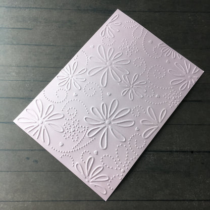 4 x Embossed Flower Paper Cards – Components for Handmade Cards (10.5 x 14.5cm) – Pack D