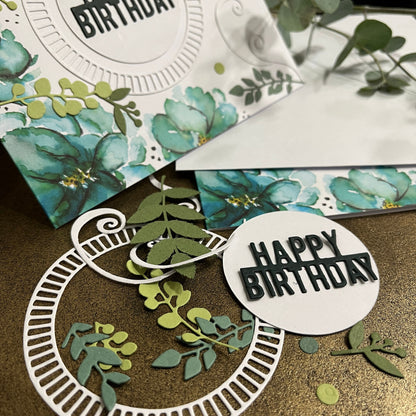 Handmade Birthday Card Making Kit – Embossed Floral Design with Envelope (6x6")