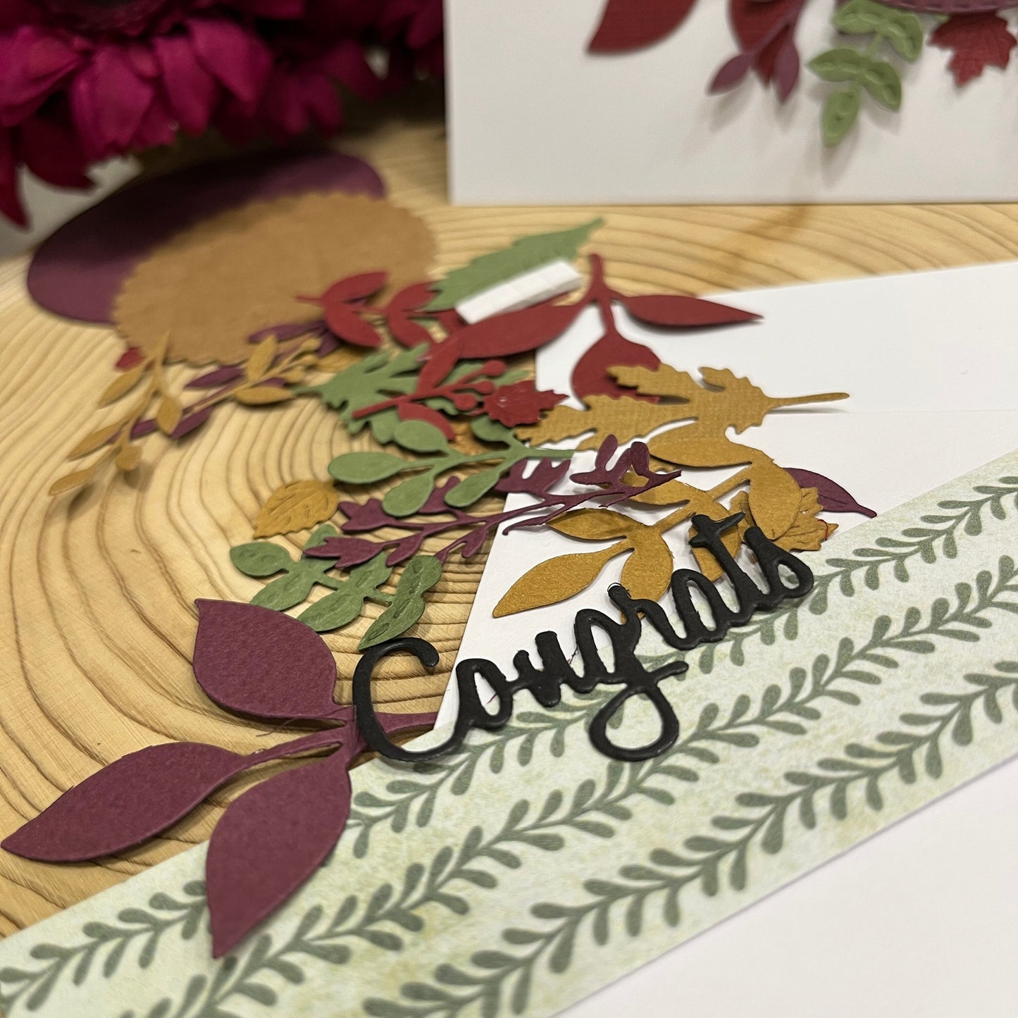 Handmade Birthday Card Making Kit – Embossed Floral Design with Envelope (5x7")