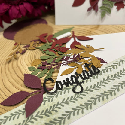 Handmade Birthday Card Making Kit – Embossed Floral Design with Envelope (5x7")