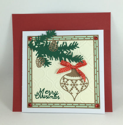 Christmas Embossed Card Making Kit – Makes 4 DIY Holiday Cards with Envelopes (13.5 x 14.5cm)