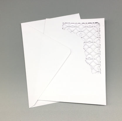 Blank Card & Envelope with Ornament Cut – Components for Handmade Cards (5x7")