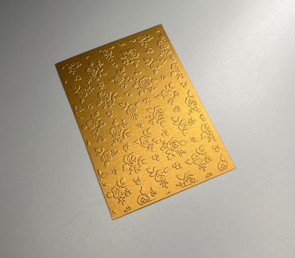 Embossed Rose Pearlised Paper Cards – Components for Handmade Cards (10.5 x 14.5cm)