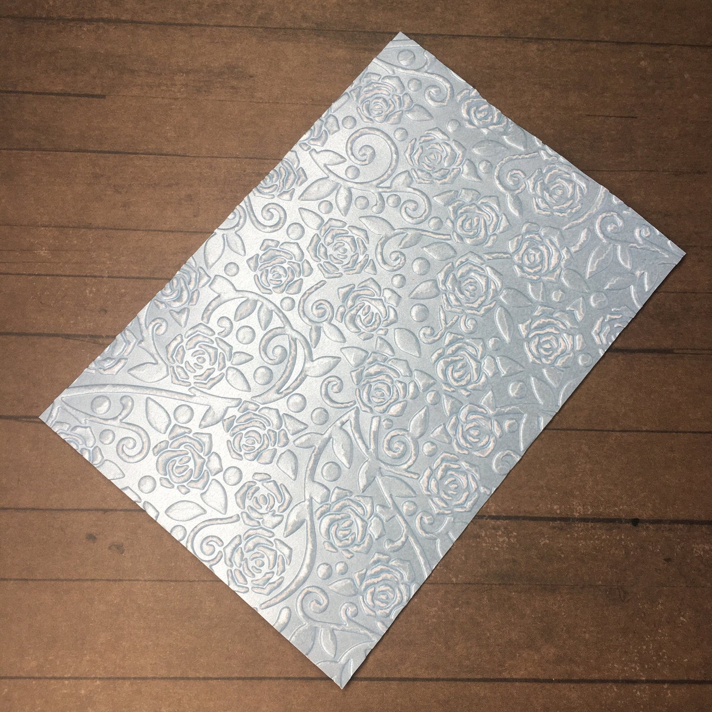 Embossed Pearlised Rose Paper Cards – For Cardmaking, Scrapbooking & Decoration