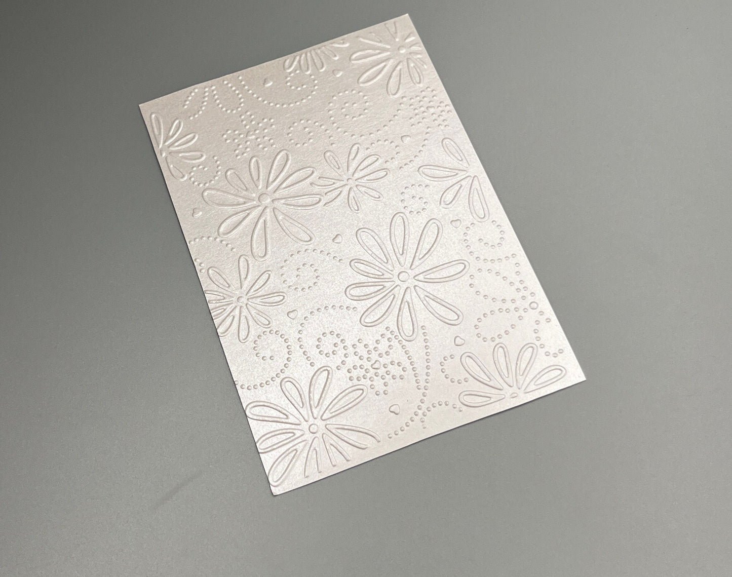 Embossed Flower Pearlised Paper Cards – Components for Handmade Cards (10.5 x 14.5cm) – Pack C