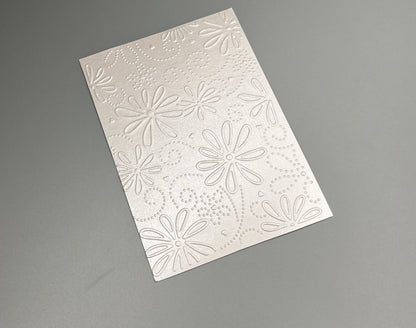 Embossed Flower Pearlised Paper Cards – Components for Handmade Cards (10.5 x 14.5cm) – Pack C