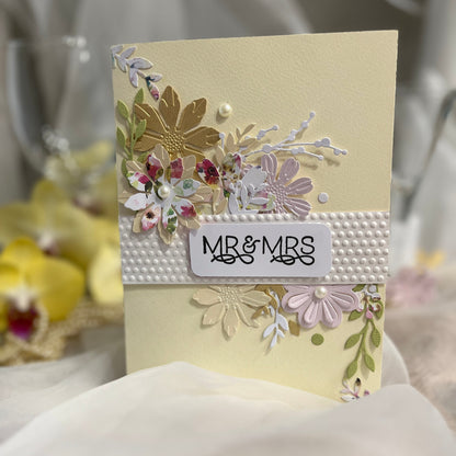 DIY Wedding Card Making Kit – Handmade Embossed Floral Card & Envelope (5x7")