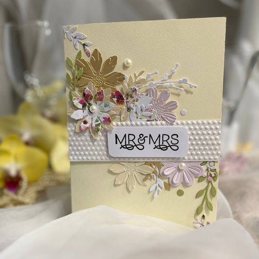 DIY Wedding Card Making Kit – Handmade Embossed Floral Card & Envelope (5x7")