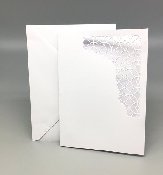 Blank Card & Envelope with Ornament Cut – Components for Handmade Cards (5x7")