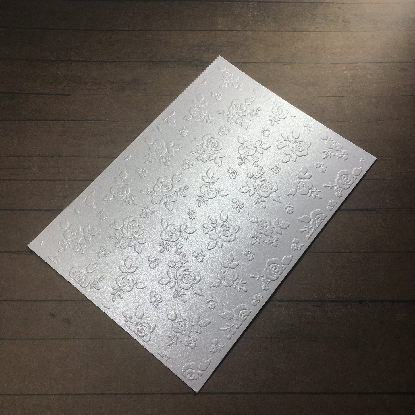 4 x Embossed Pearlised Floral Paper Cards – Components for Handmade Cards (10.5 x 14.5cm) – Pack D