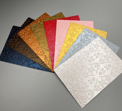 Embossed Castle Pearlised Paper Cards – Components for Handmade Cards (10.5 x 14.5cm)