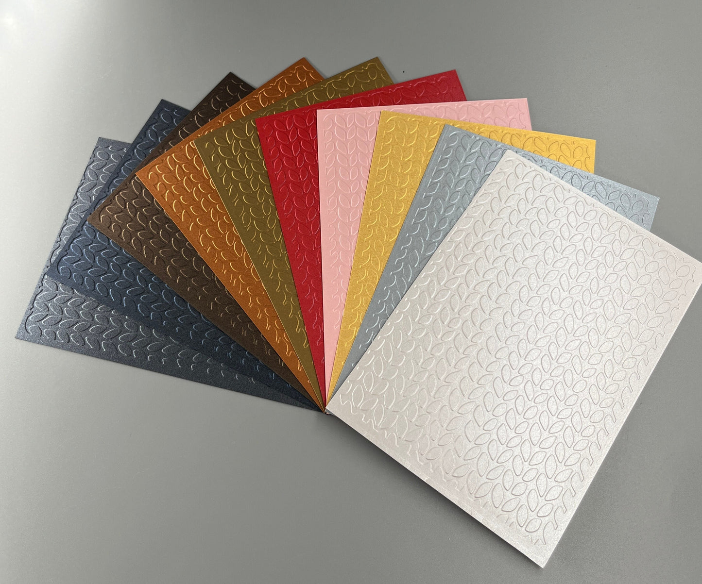 Embossed Knitted Pearlised Paper Cards – Components for Handmade Cards (10.5 x 14.5cm)