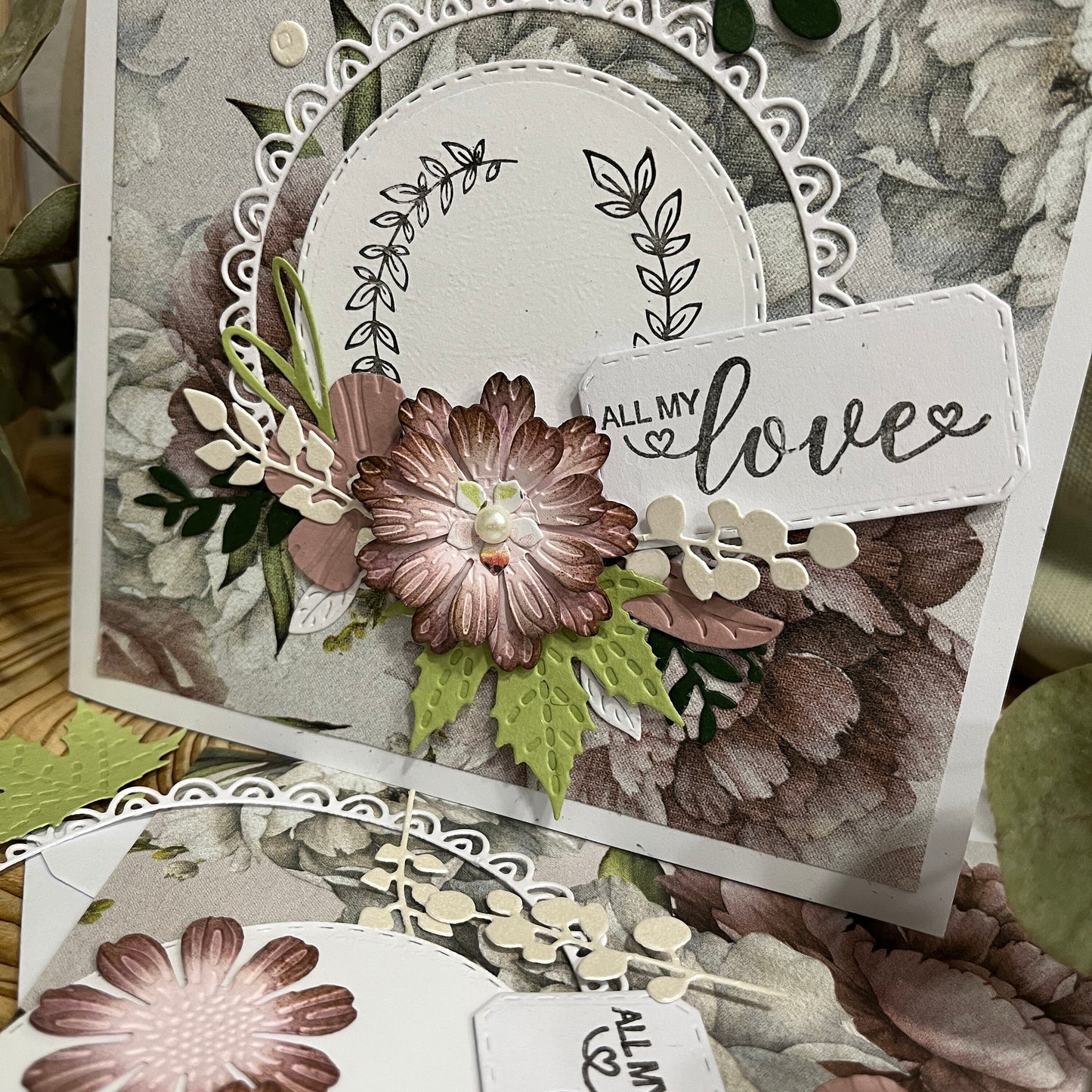 DIY Floral Card Making Kit – Handmade Embossed Card & Envelope (6x6") – Birthday & Mother’s Day