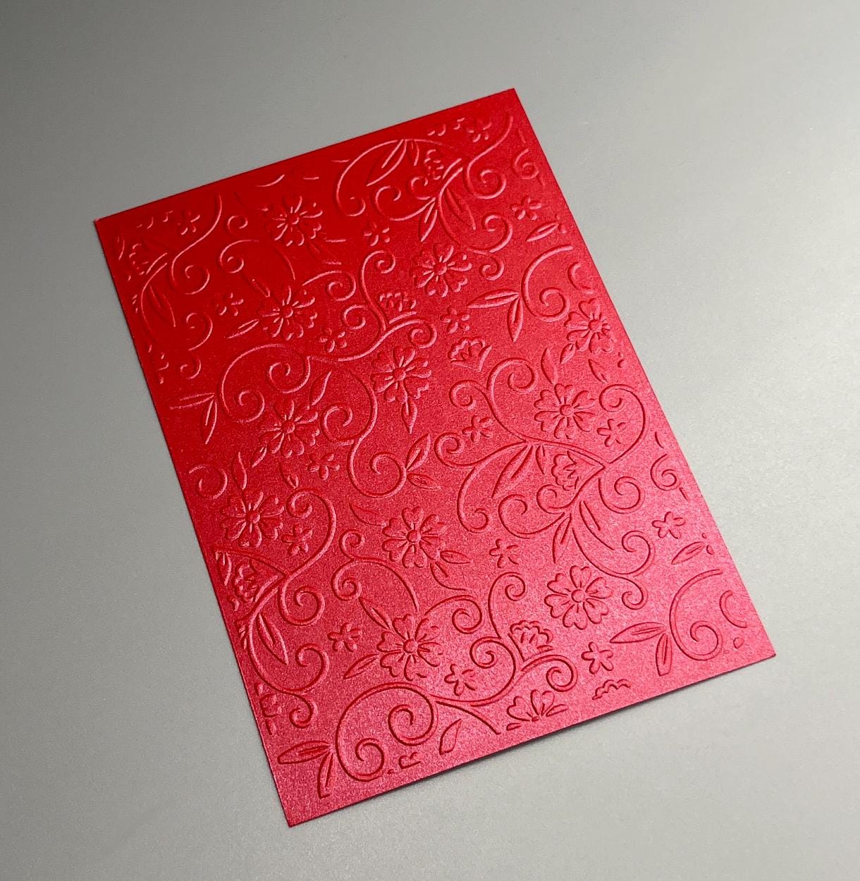 Embossed Flower Pearlised Paper Cards – Components for Handmade Cards (10.5 x 14.5cm)