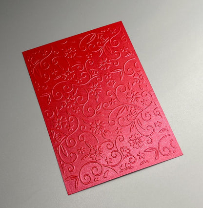 Embossed Flower Pearlised Paper Cards – Components for Handmade Cards (10.5 x 14.5cm)