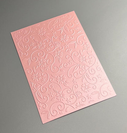 Embossed Flower Pearlised Paper Cards – Components for Handmade Cards (10.5 x 14.5cm)
