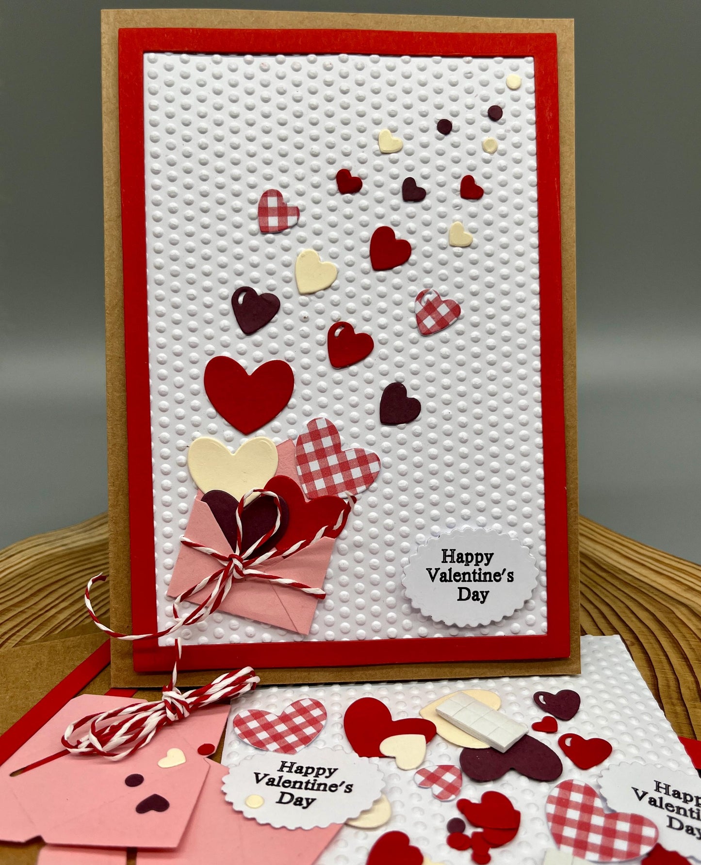 Valentine’s Day DIY Card Making Kit – Handmade Embossed Card & Envelope (5x7")