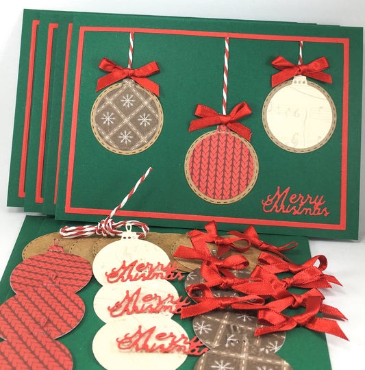 Christmas Card Making Kit – Handmade Embossed Holiday Cards with Envelopes (5x7") – Pack C