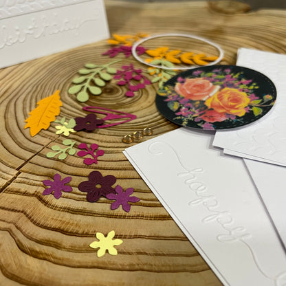 Unique Floral Card Making Kit – Handmade DIY Card & Envelope (6x6")