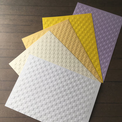 4 x Embossed Checked Paper Cards – Components for Handmade Cards (10.5 x 14.5cm)