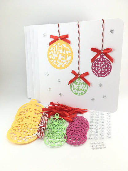 Handmade Christmas Card Kit – DIY Ornament Cards with Envelopes (15 x 15cm)