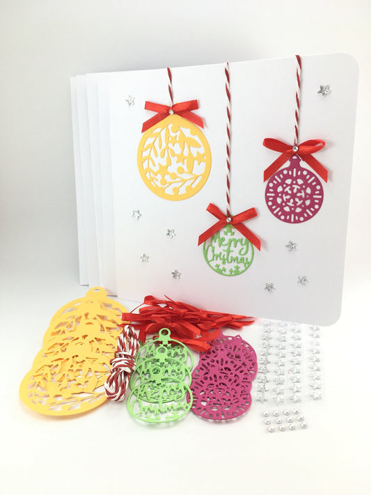 Handmade Christmas Card Kit – DIY Ornament Cards with Envelopes (15 x 15cm)